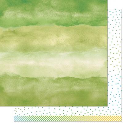 Lawn Fawn Watercolor Wishes Rainbow Designpapier - Emerald